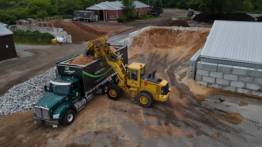 Blowing in Mulch for a Municipal Playground